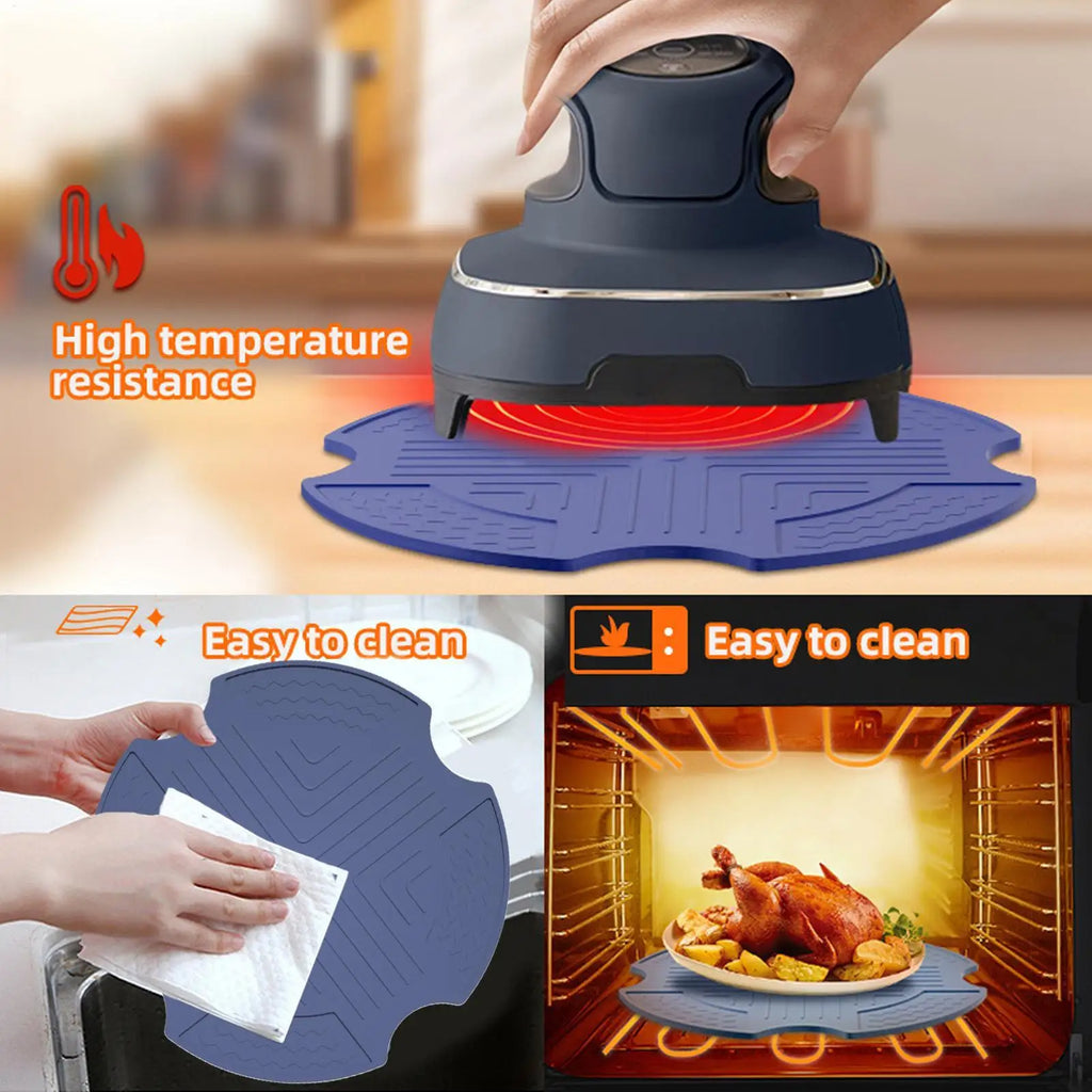 Air Fryer Mat Silicone Heat Resistant Trivet Pad Reusable Protector Qme