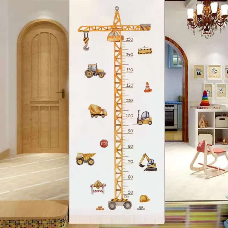 Measurement Decal Removable Self-adhesive Vinyl Cartoon Crane Qme