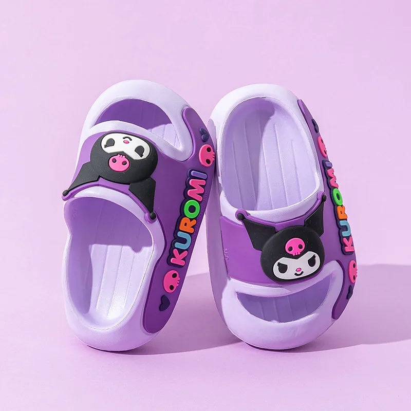 Hello Kitty Kuromi Flip-Flops Summer Student Flip-Flops for Indoor Use Non-Slip Slippers for Home Use Qme 2 19cm Sizes30-31