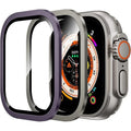 2PCS Tempered Glass For Apple Watch Ultra 49mm Screen Protector Anti-Scratch HD Metal Bumper Full Film for IWatch Ultra 49mm Qme 2PCS Titanium Pu Ultra 1 2 49MM