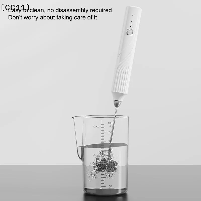 Electric Coffee Milk Foaming Mixer Creamer Whisk Handheld Egg Beater Qme