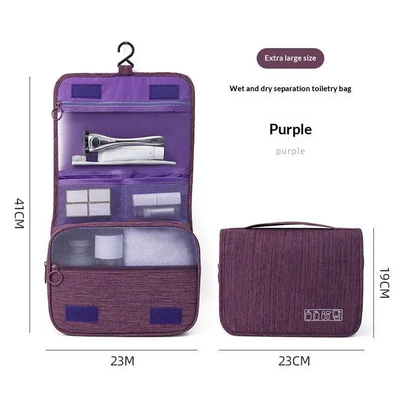 Waterproof Hanging Travel Toiletry Bag Large Capacity Multiple Pockets Perfect For Trips Vacations Getaways Qme A13