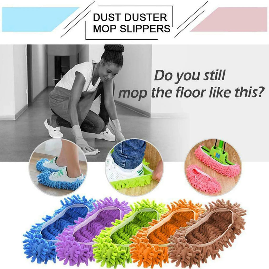 Mop Slippers Lazy Floor Polishing Cleaning Socks Shoes Mopping Slippers Cover Solid Color Cleaning Mop Replaceable Covers Qme