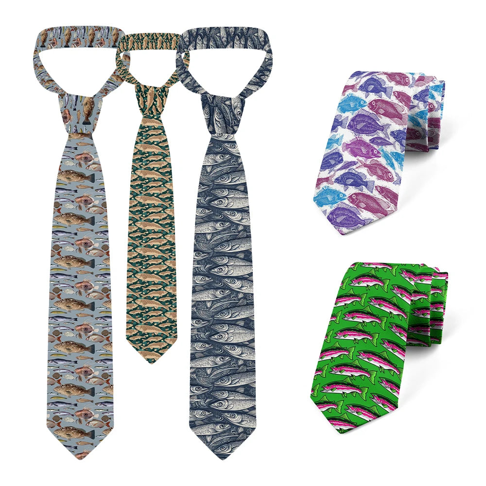 Design Fun Fish Tie Fashion Neutral Men's 3d Printing Deep Sea Qme
