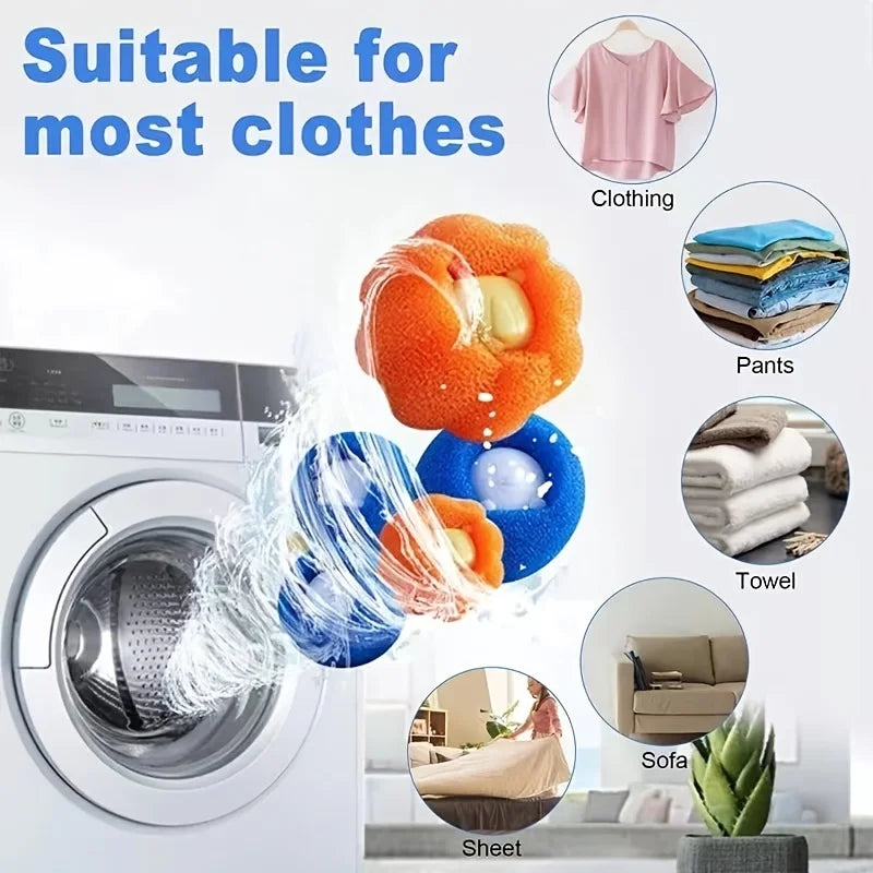 4-pack Random Sponge Laundry Ball Cleaning Qme