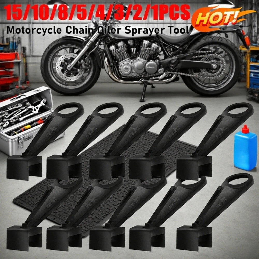 Motorcycle Chain Oiler Spray Gear Mess-Free Chain Wax Chain Cleaner Attachment Motorcycle Chain Lube Oiler Tool for Motorcycle Qme