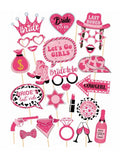 Cowgirl Photo Props Wild West Party Decor Pink Bachelorette Supplies Qme 1 set