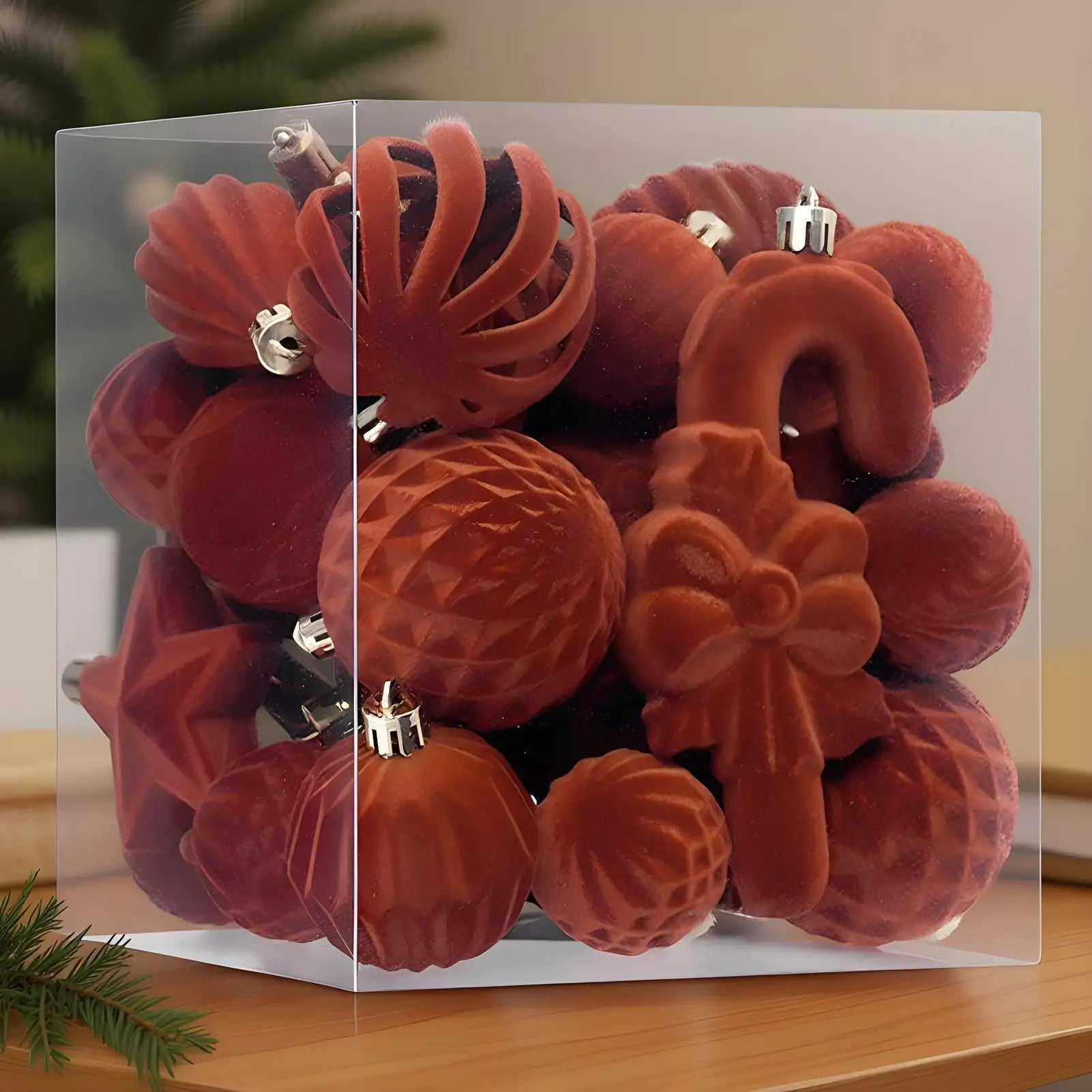 Christmas Tree Ornaments Velvet Balls Shatterproof Holiday Decor Pendant Velvet Christmas Tree Decorations For Indoor Outdoor Qme