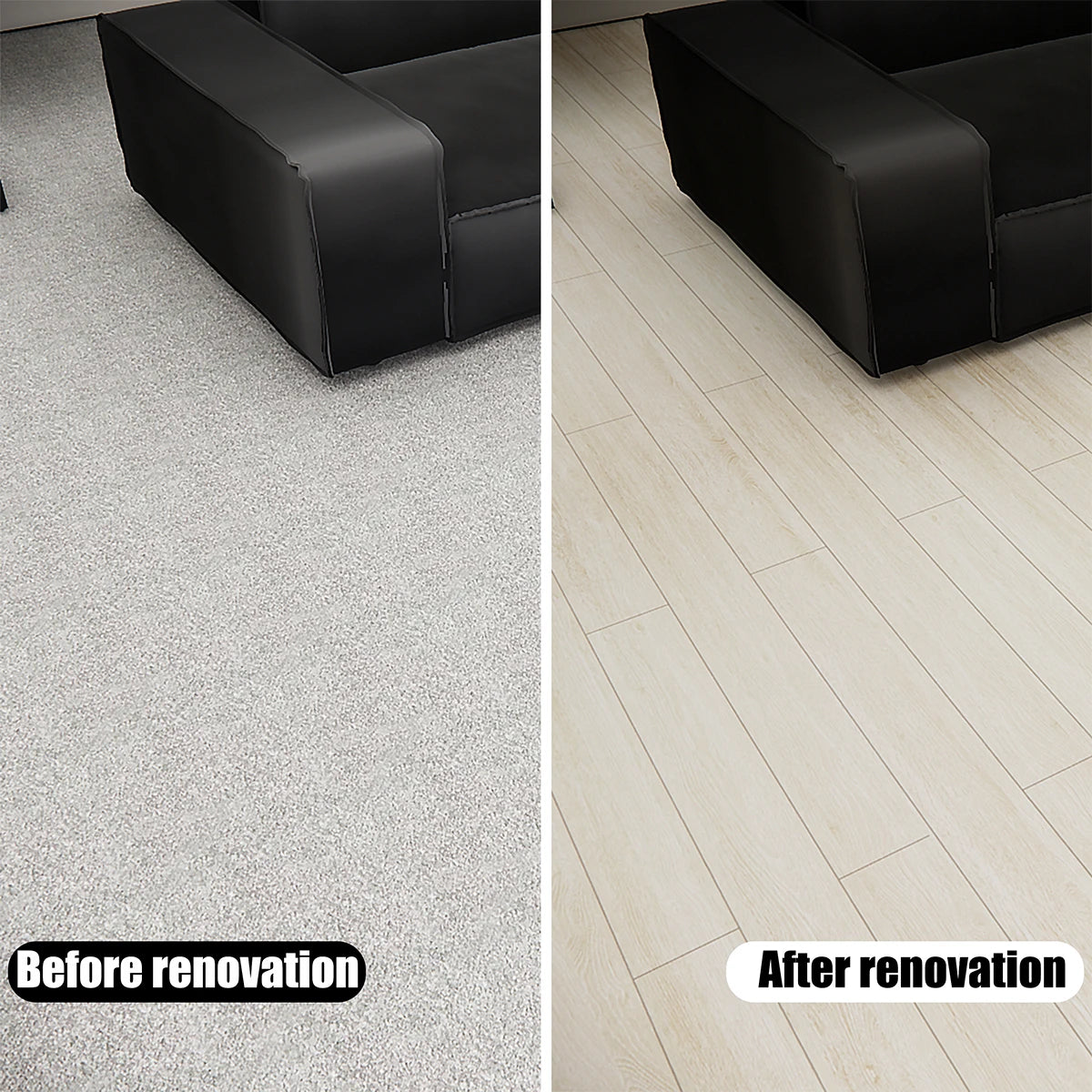 Self-adhesive Waterproof Solid Floor Stickers Suitable Living Rooms Qme