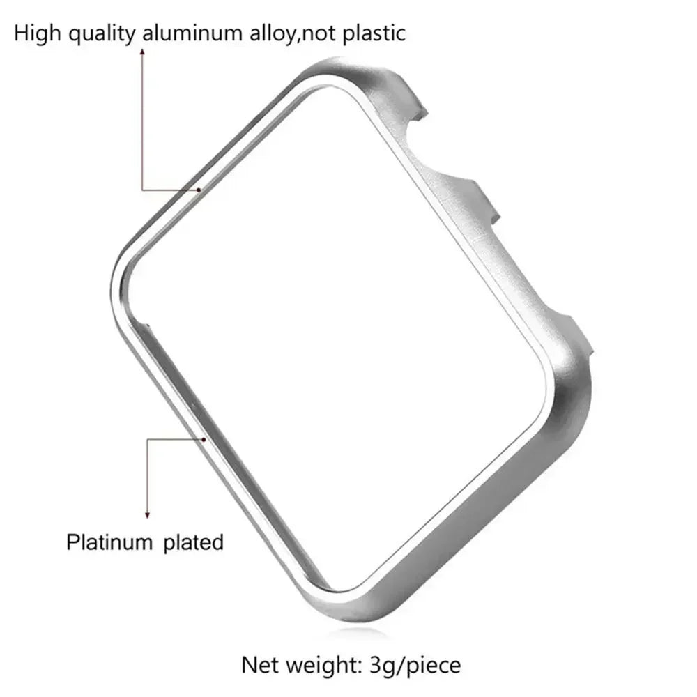 Accessories for Apple Watch Case 45mm 44mm Metal Bumper Protective Cover Frame for iWatch SE Series 7/6/5/4 Cases Aluminum Gold Qme