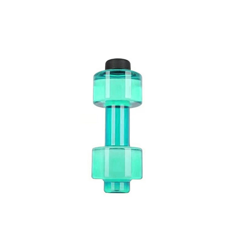 Dumbbell Shaped Sport Water Bottle Kettle PET Outdoor Unbreakable Qme Green