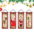 Christmas Door Banner 4 Pieces Party Decorations Santa Snowman Elk Front Door Banner For Home Party Wall Room Patio Window Qme A China Mainland