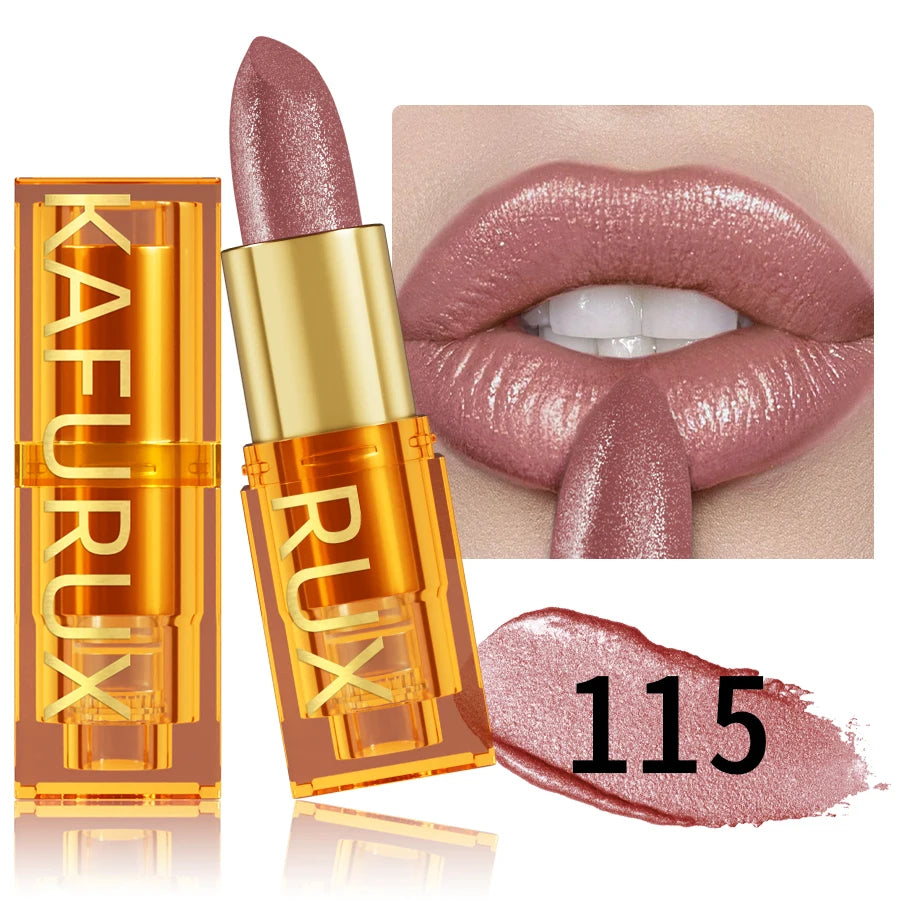 16Colors Bold Intense Glitter Shiny Metallic Lipstick Lip Tint Long Qme 115