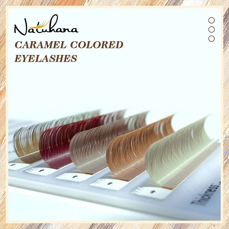 NATUHANA Colored Eyelash Extension Individual Colorful Lash Makeup Qme