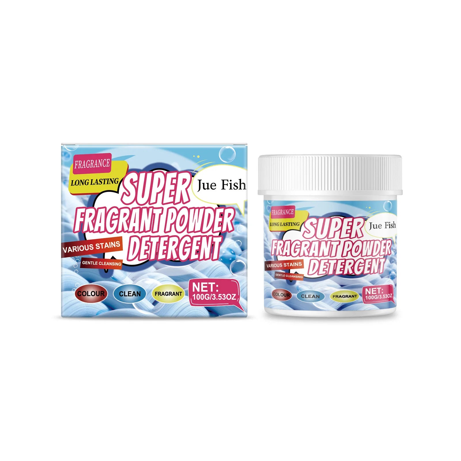 Powerful Laundry Powder Deep Remove Stain Eliminate Odor Lasting Fresh Scent Low Foam Easy Rinse Super Fragrant Powder Detergent Qme 100g Boxed