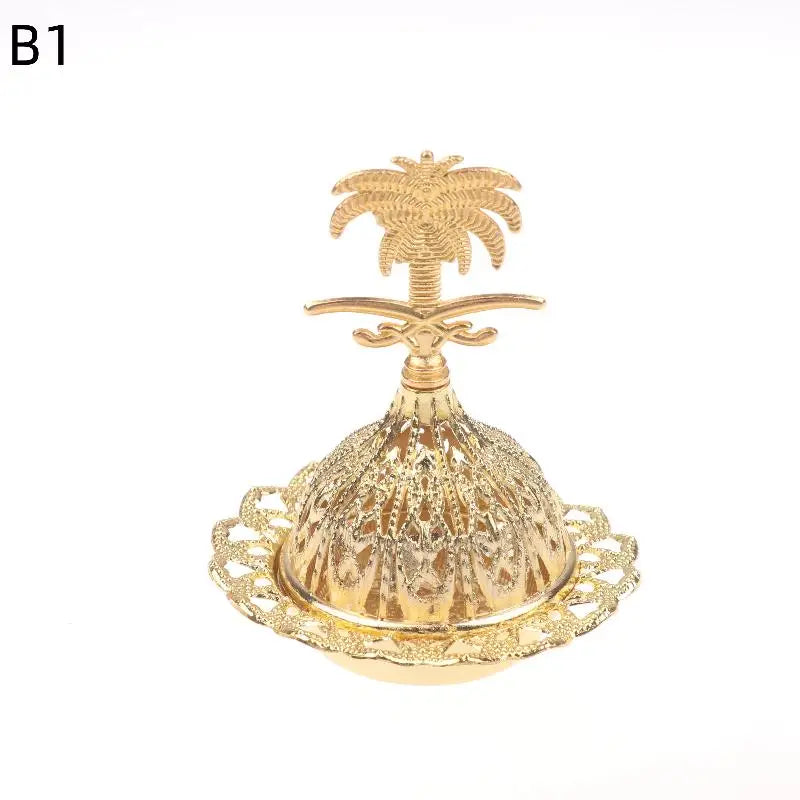 Home Hotel Incense Holder Yoga Ornaments Burner Hollow Golden Tower Qme B1