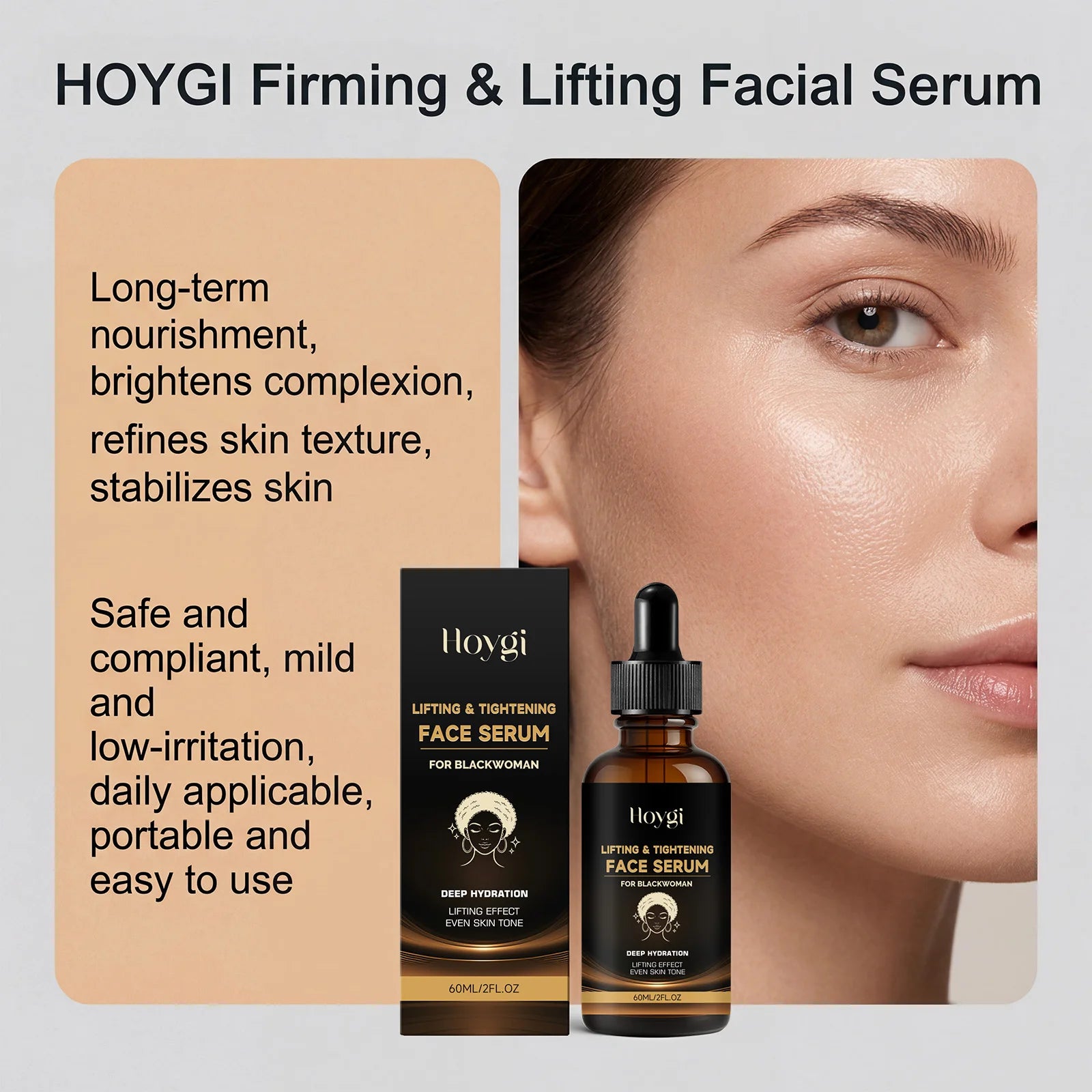 Lifting Tightening Face Serum Brightening Niacinamide & Hyaluronic Acid Collagen Hydrating Serum Daily Firming Skincare Moistur Qme