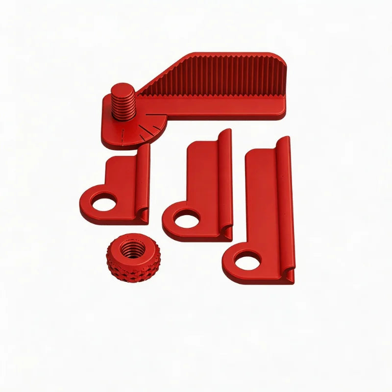 5-Angle Adjustable Drill Guide 0°30°45°60°90° Precision Positioning Drill Jig 3 Length Replaceable Portable Woodworking DIY Tool Qme Red