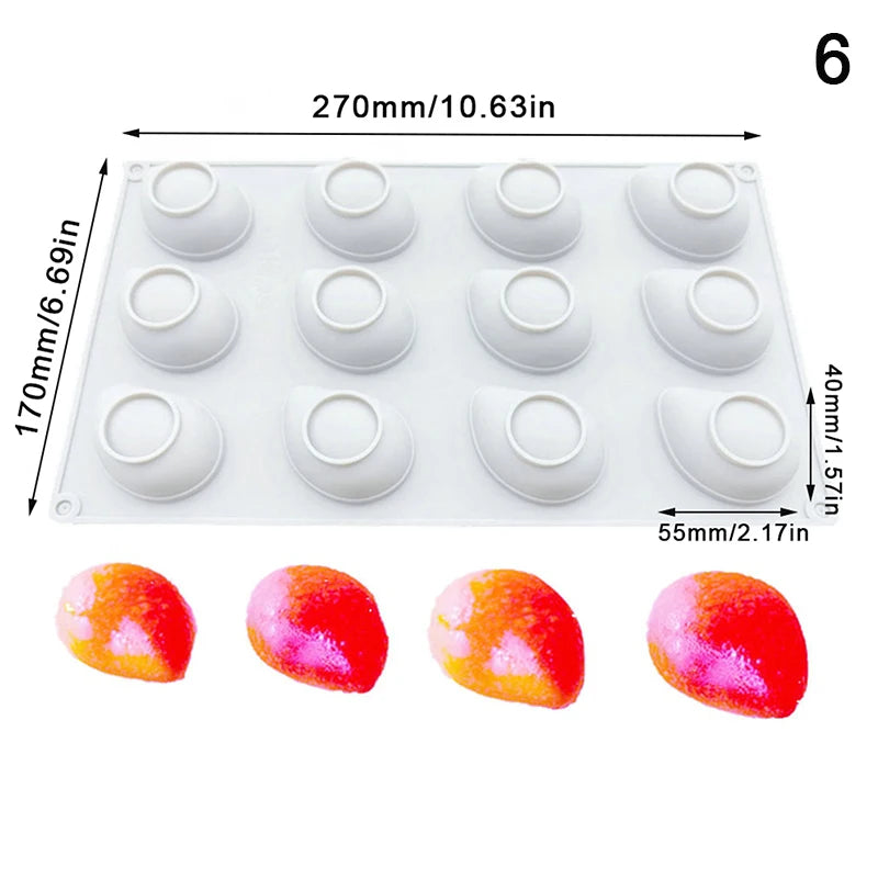 Pineapple Pear Peach Fruit Series Cake Silicone Mold Mango Orange Qme 6