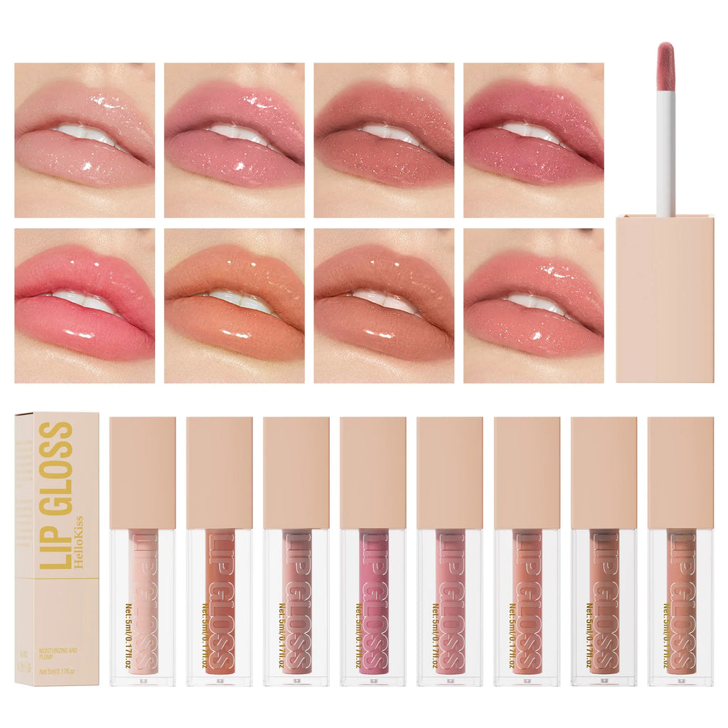 Lip Gloss Long-lasting Moisturizing Easy Halo-dyeing Waterproof Mirror Water Glass Lip Gloss Transparent Color Cosmetics Qme