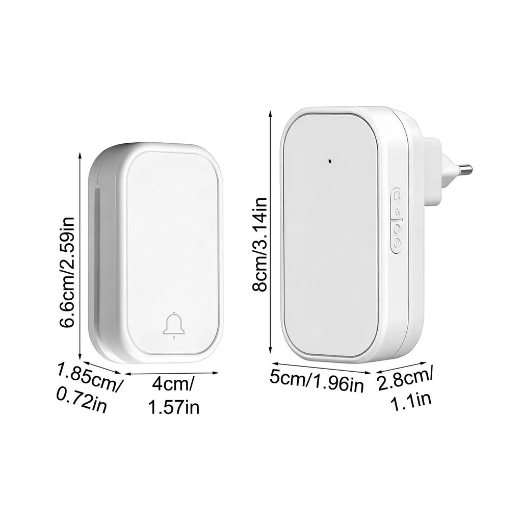 Electronic Door Bell Wireless Cordless Waterproof Adjustable Volume Qme