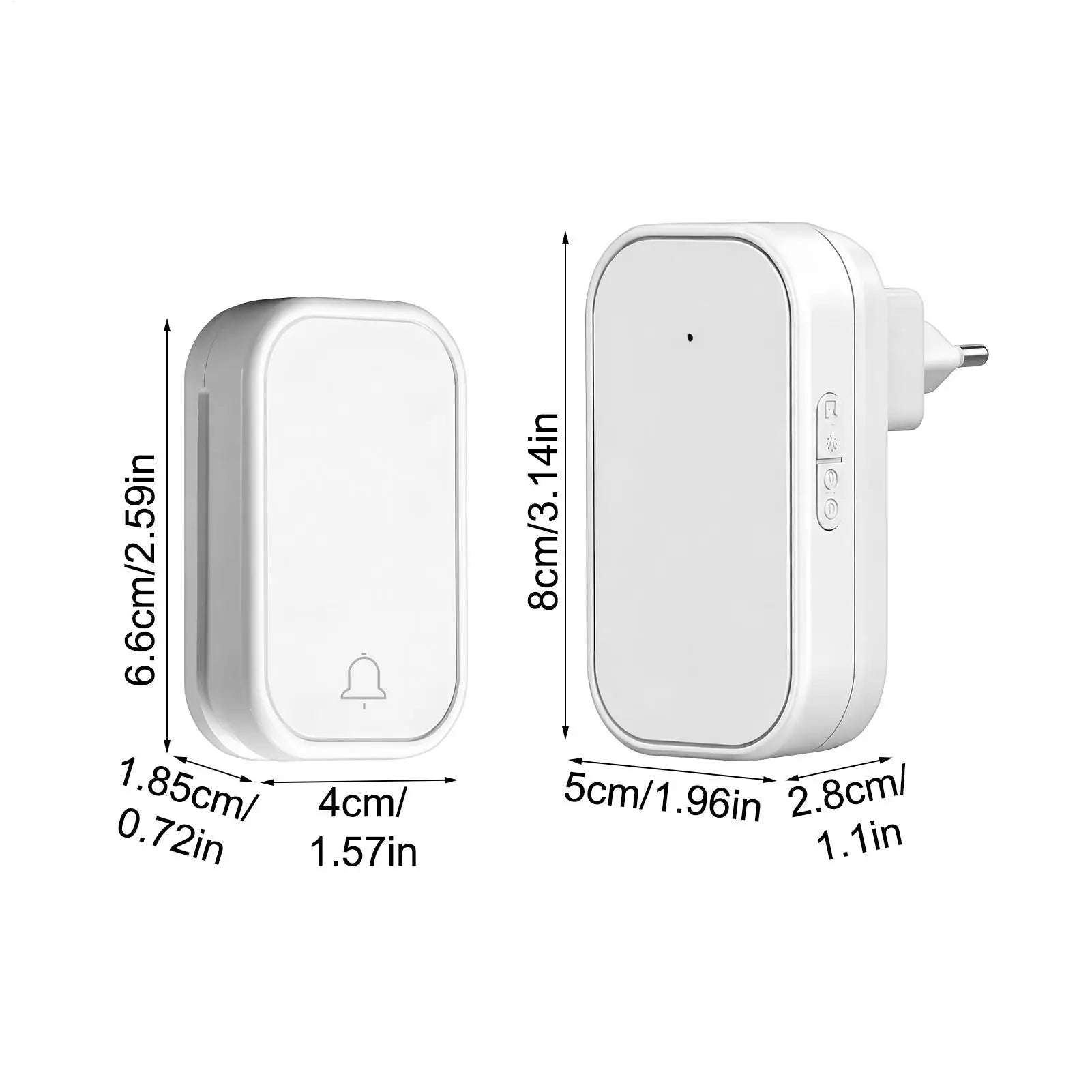 Electronic Door Bell Wireless Cordless Waterproof Adjustable Volume Qme