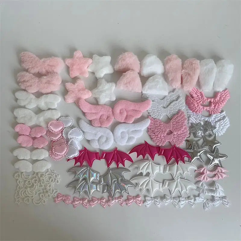 DIY Decorative Lace Appliques Kit Gothic Lolita Trim Decor Set Bow Lace Accessories Set Card Cover Pain Bag DIY Material Pack Qme