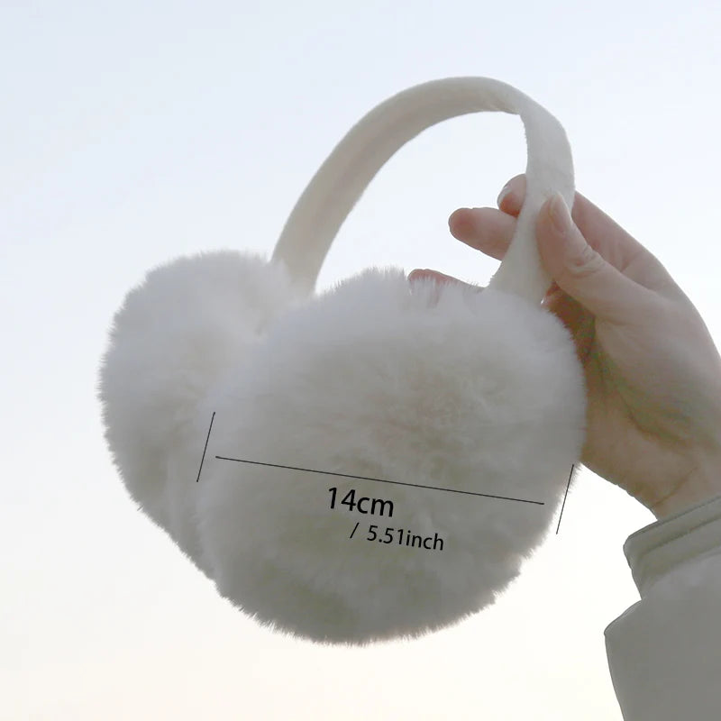 New Autumn Winter Soft Earmuffs Women Men Ear Keep Warmer Plush Solid Color Adjustable Foldable Ear Protection Muffs Earflap Qme