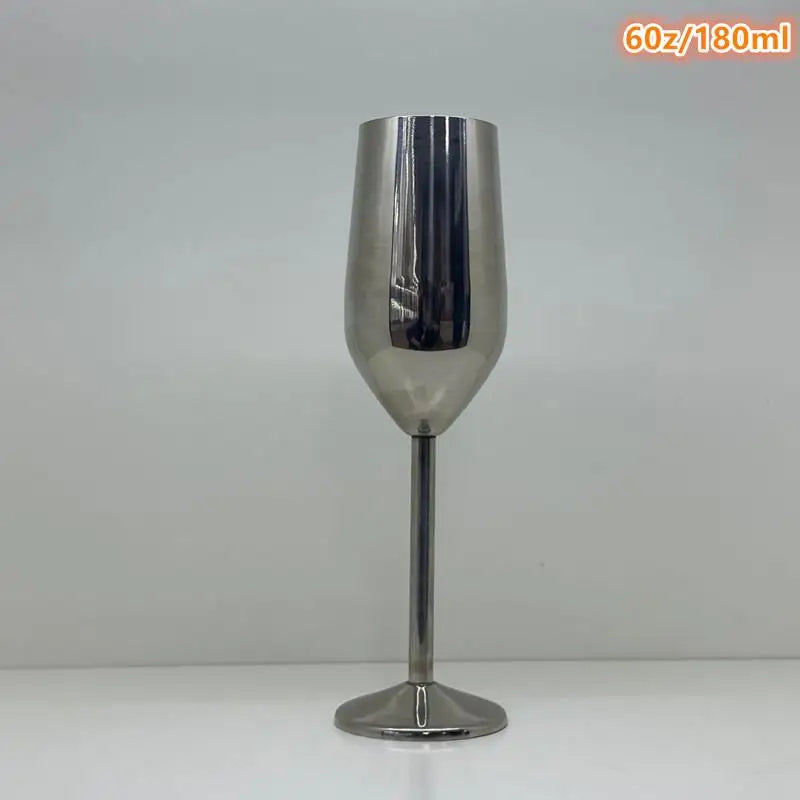Stainless Steel Champagne Glasses Cocktail Glass Goblet Giftfor Qme Silver Plating