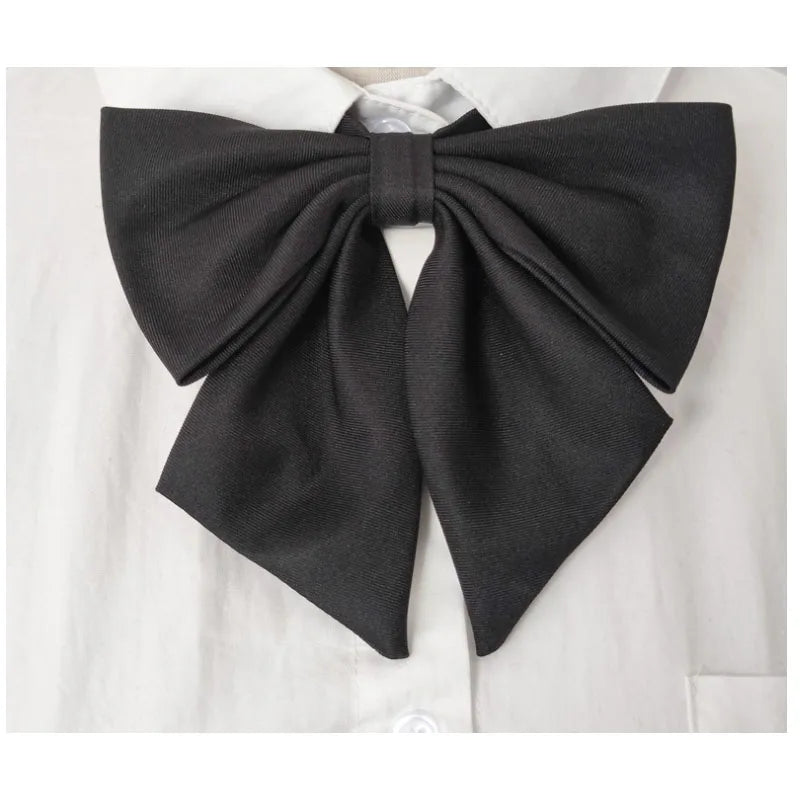 Students Solid Bowtie Thick Bow Tie Women Uniform Collar Butterfly Qme color1