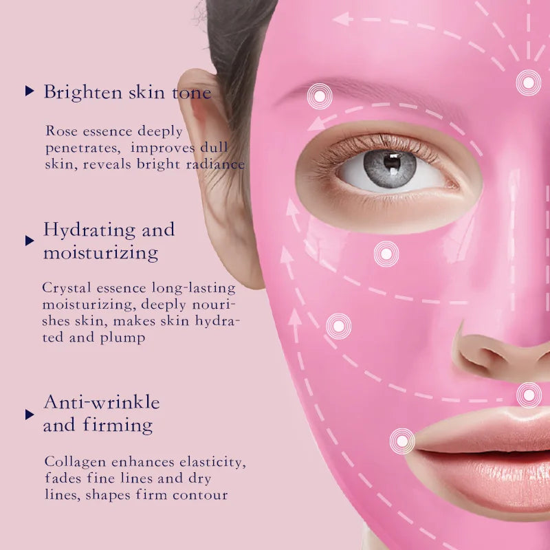 Collagen Anti Wrinkle Facial Mask Anti Aging Fade Fine Lines Firm Skin Moisturizing Brightening SkinCare Korean Cosmetics Qme