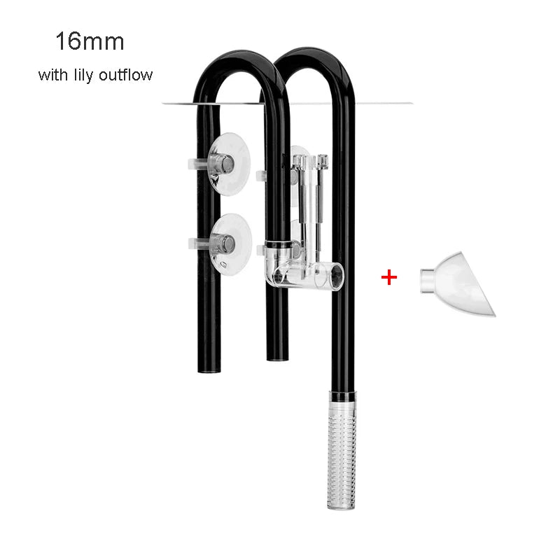 AQUAPRO Plastic Inflow Outflow Inlet Outlet Skimmer Lily Aquarium Accessories Tank Pipe Fish Water Filtro Fishbowl Akvarium Qme Black 16 lily