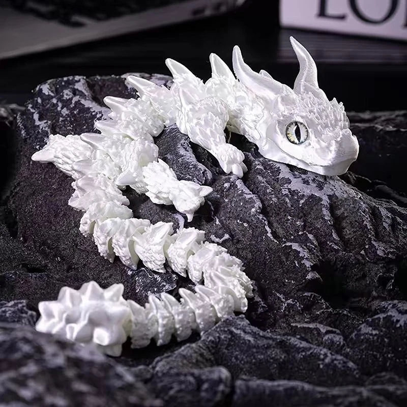 Arrival 3D Printed Akatsuki Magic Dragon Movable Joints Desk Toy Qme White