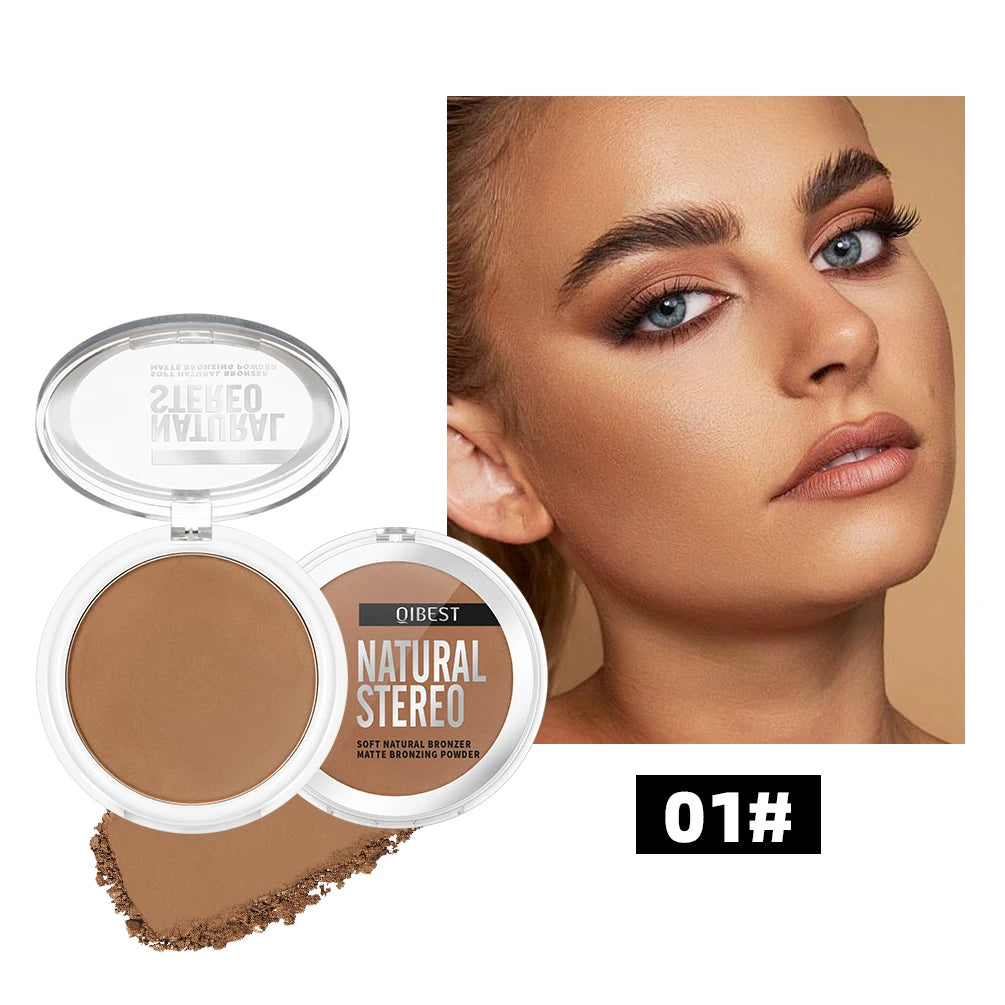 QIBEST Cream Contour Palette Dark Bronzing Powder Charlotte Makeup For Face Highlighter Bronzer Long-Lasting Concealer Cosmetics Qme 01