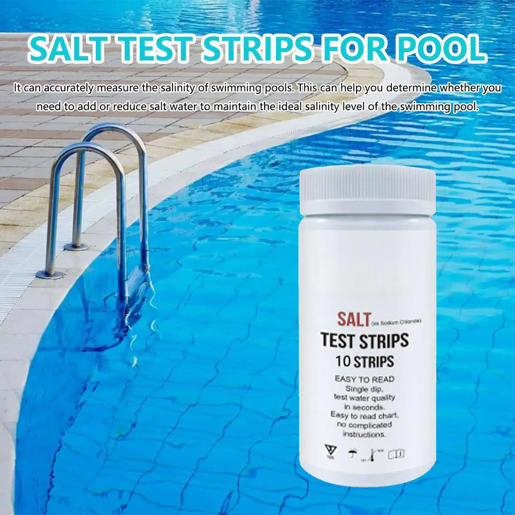 Pool Salt Test Strips Pool Saltwater Detection Paper Water Testing Supplies for Water Hot Tub Spa and Swimming Pool Qme Default Title