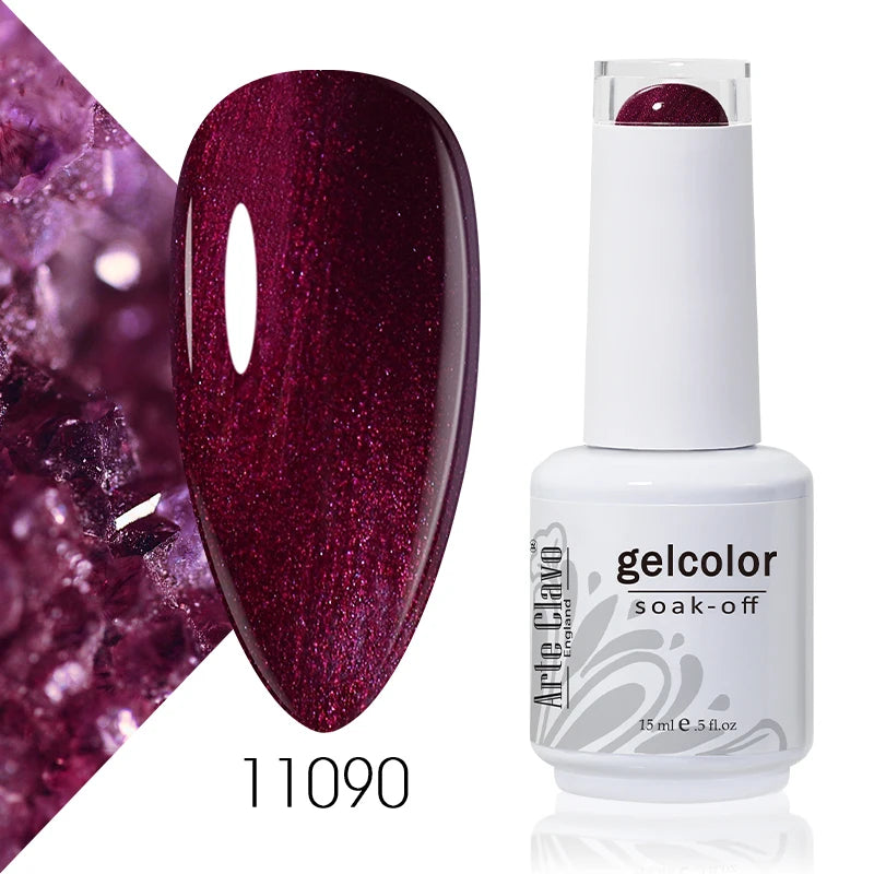 Arte Clavo Solid Gel Nail Polish Rainbow Summer Varnish Soak Off Qme
