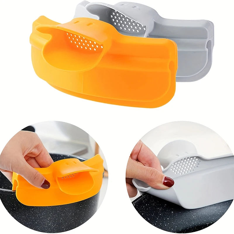Anti-spill Cute Duckbill Shape Kitchen Soup Pouring Funnel Clip Qme