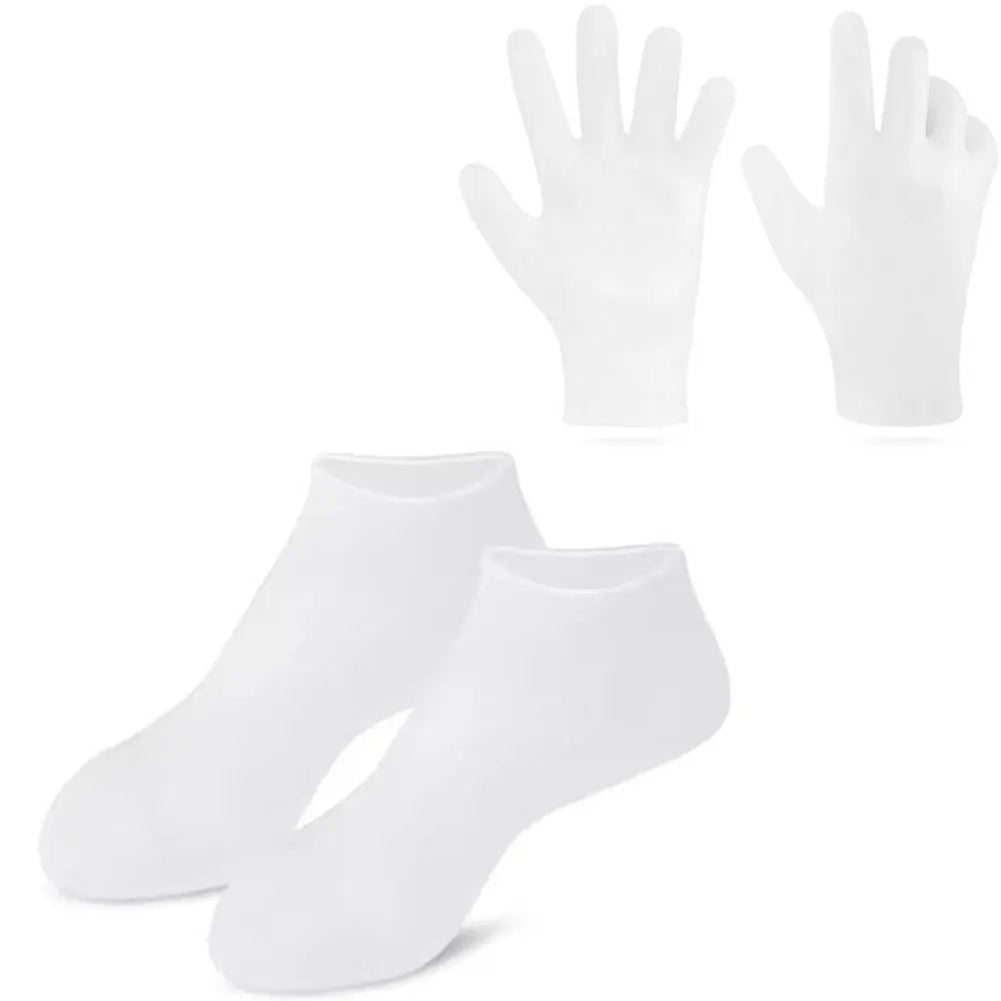Moisturizing Socks Exfoliating Gel Heel Preventing Dryness Cracked Qme white 1 set