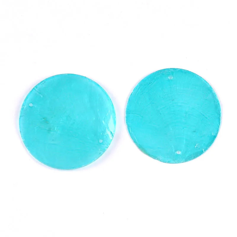 5/10pcs Colorful Round 2 Hole Shells Pendant Hanger DIY Jewelry Making Necklace Charms Gift Decoration Handmade Accessoires 50mm Qme c3649-9 10Pcs a bag