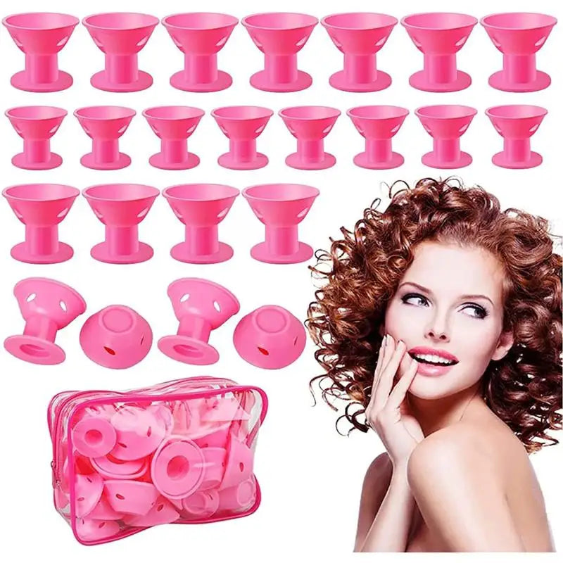 Silicone Hair Curling Rollers DIY Mushroom Bell Shapes Spiral Design Qme