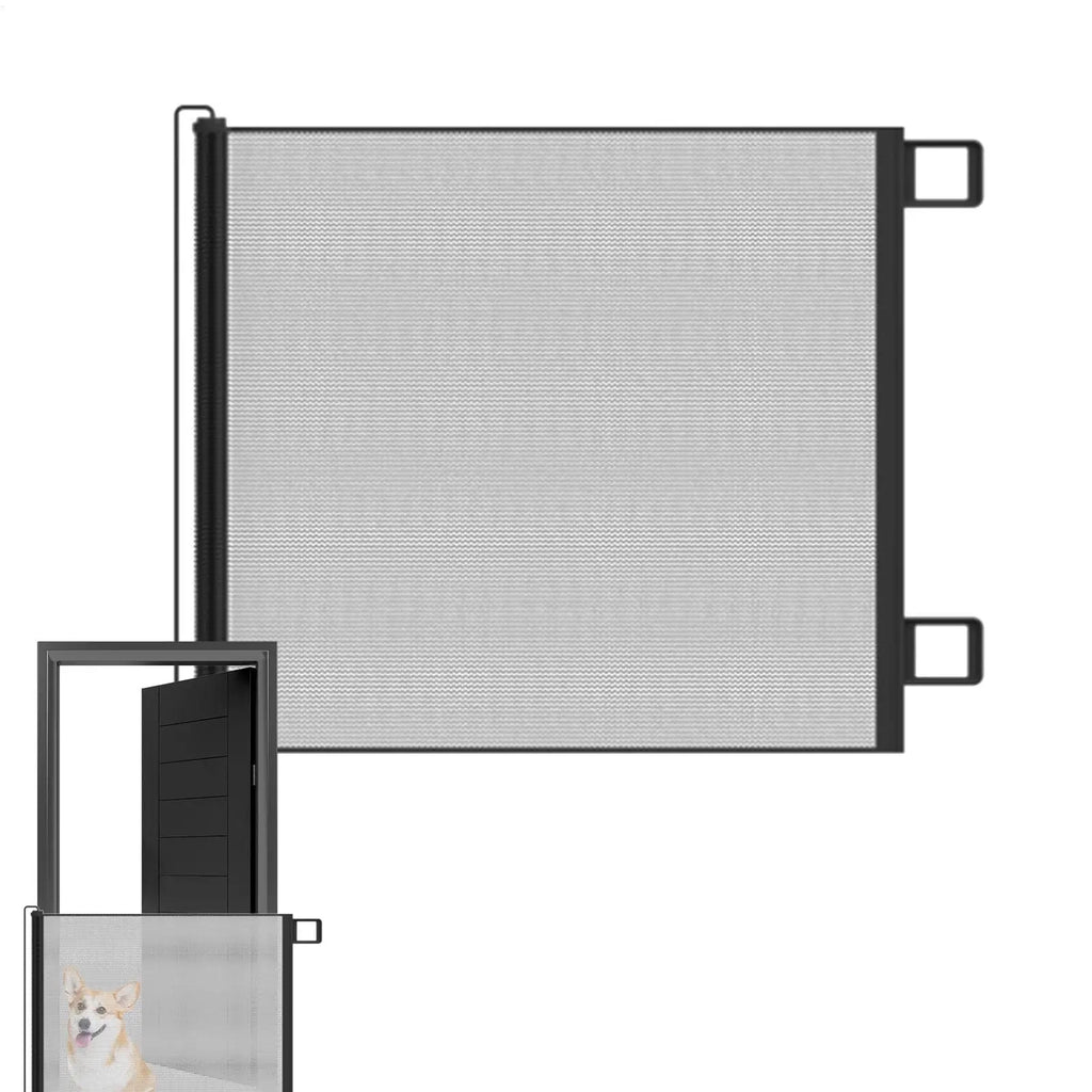 Retractable Pet Gate Retractable Mesh Gate No-Drill Childproof Net Fence Cat Baffle for Indoor Staircase Patio Fireplace Deck Qme