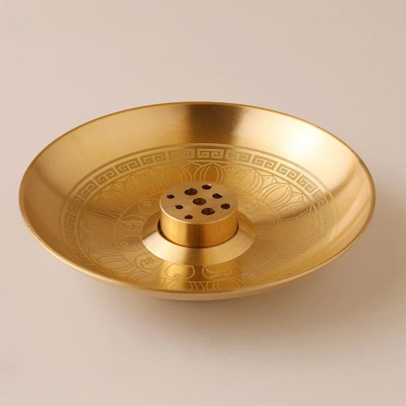 Round Incense Burner 9 Hole Holder Stick Plate Tray Palo Santo Sage Qme