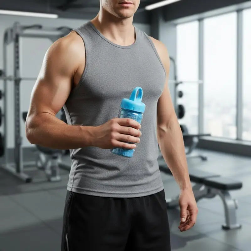 Quick Dry Cooling Towel With Portable Bottle Reusable Design Perfect For Gym Hiking Camping Outdoor Sports Qme