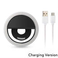 Portable Charge Phone Lens Lamp Led Selfie Ring Light Adjustable 3 Level Brightness Phone Fill Light For Samsung Xiaomi iPhone Qme Black