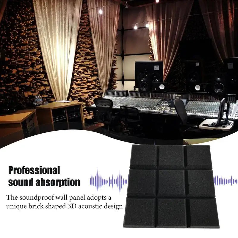 Sound Proof Foam Panels 12x12x2inch Soundproof Wedge Panels Sound Proof Padding For Echo Bass Isolation Adhesive Foam Panel Qme