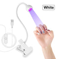 Nail LED UV Lamp Drying Gel Nails Polish Clip-on Flexible Desk Mini Qme WHITE