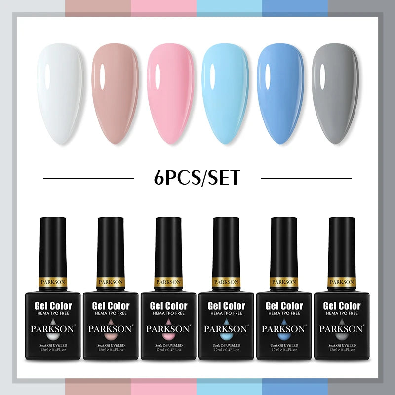 PARKSON Lot Gel Polish Semi-permanent Nail Hybrid Varnishes Base Coat Qme ZH17