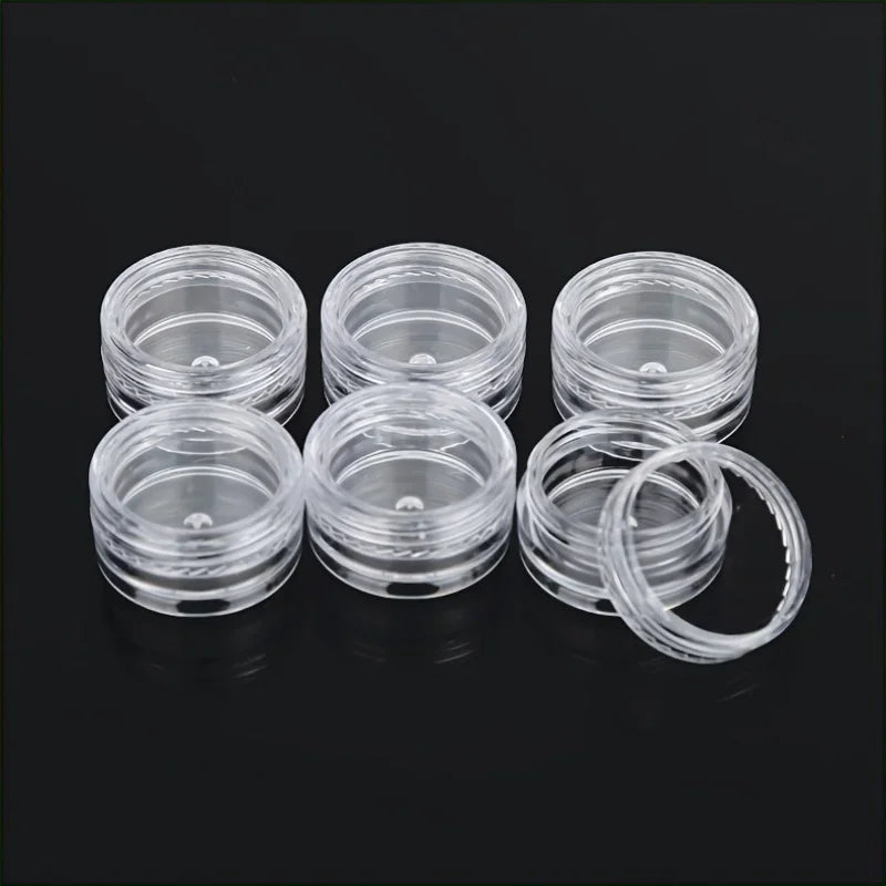 6/50pcs Plastic Sample Bottles, Cream Bottles Mini Cosmetic Container Jars, Suitable for Nail Art Ornaments Powder Storage Qme 50pcs