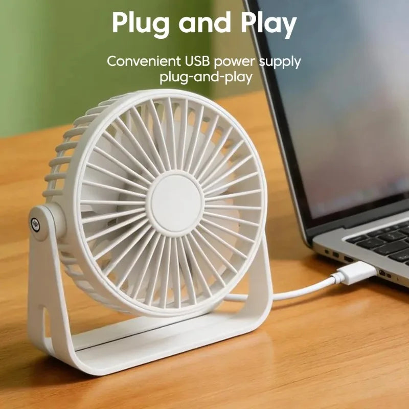 Multi-Scenario Use Mini Portable Fan USB Rechargeable Super Quiet Small Desk Fan for Bedroom Dorm Outdoor Trip Qme