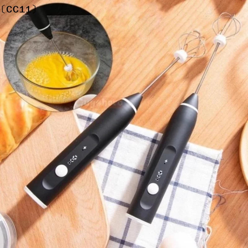 Rechargeable Handheld Electric Egg Beater 3 Speeds Stainless Steel Qme